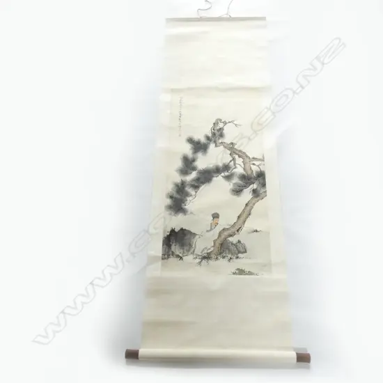 ORIENTAL SCROLL; BOTANICAL THEME OLD PINE