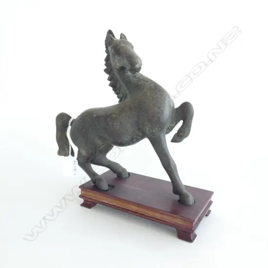 ORIENTAL BRONZE HORSE ON STAND H.270mm