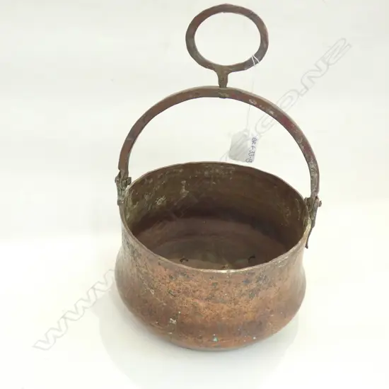 COPPER POT WITH SWING HANDLE & HOOK DIA 190MM