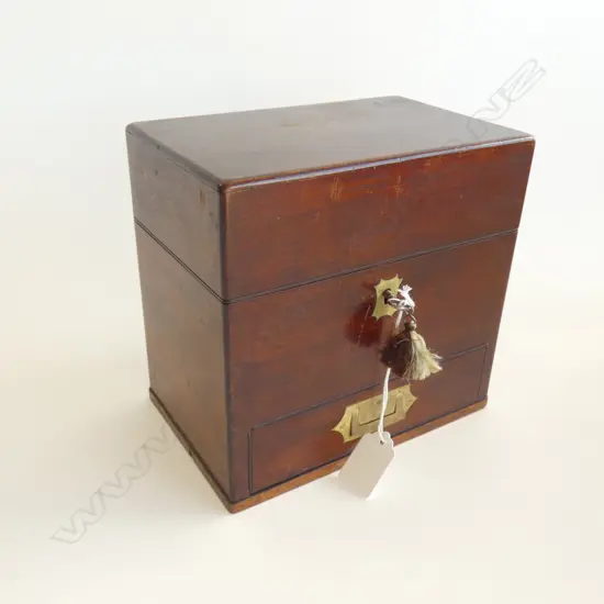 A 19thC mahogany apothecaries’ box,