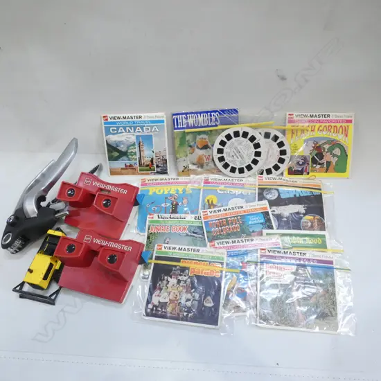 BOX LOTS; TOYS & VIEW MASTERS + BOTTLE OPENER