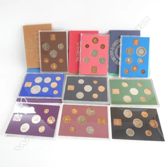 9 UK COINAGE SETS; 1972 - 1980