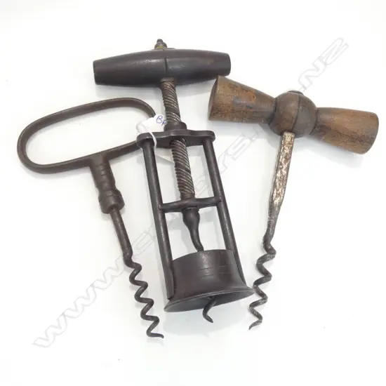 3 OLD WINE CORKSCREWS 