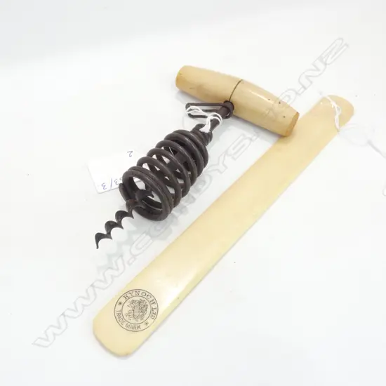 PR FAUX IVORY PCES; CORKSCREW & ONE OTHER 