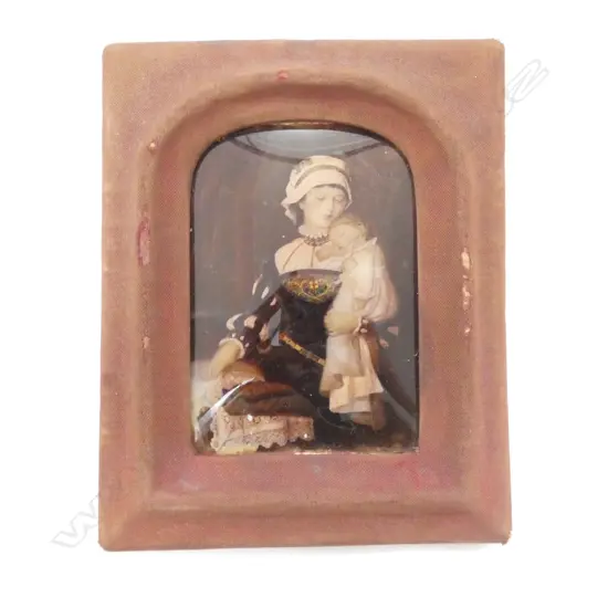 HAND COLOURED PHOTO/PAINTING, H. 210MM