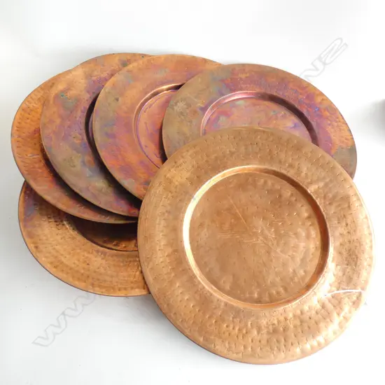SET OF 6 COPPER PLATES 350mm dia