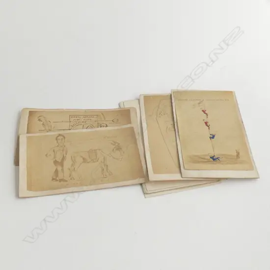 FOUR 19th AMERICAN POLITICAL CARTOON PHOTOGRAPHS, by F.BEALES 4" x 2½"