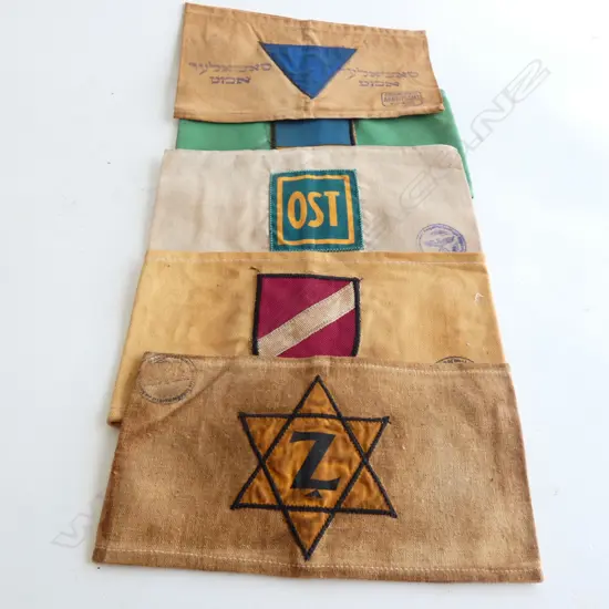 (19511) FIVE 2ND WORLD WAR GERMAN ARM BANDS