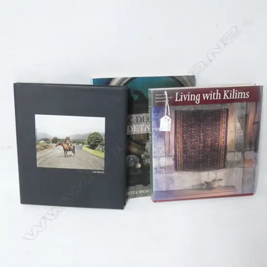 3 BOOKS; LIVING WITH KILIMS, CLASSIC DECORATIVE DETAILS, TRUE NORTH