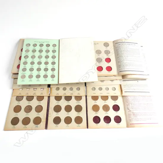 8 NZ COIN ALBUMS; HALF CROWNS, FLORINS ETC