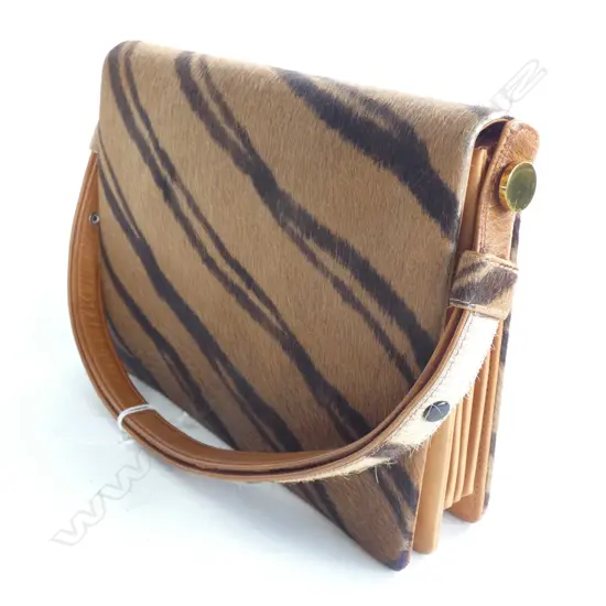 DYED 'TIGER SKIN' HANDBAG.