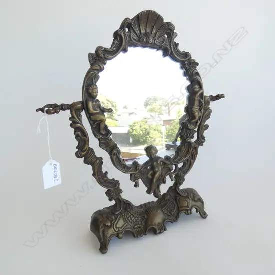 ORNATE METAL TABLE MIRROR H 330 MM