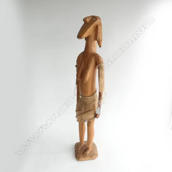 SOLOMAN ISLANDS CARVED WOODEN FEMALE FIGURE - H. 765MM