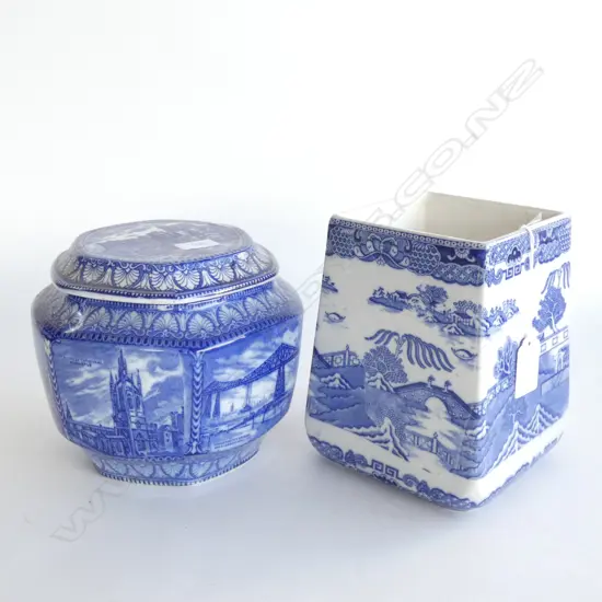 2 RINGTONS TEA CADDIES; RIM CHIP & OTHER w. HAIRLINE & MISSING LID H.160mm