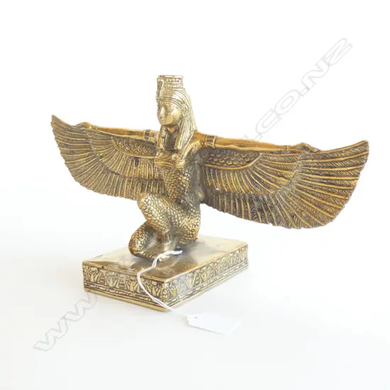 BRASS EGYPTIAN WINGED ORNAMENT W.320mm