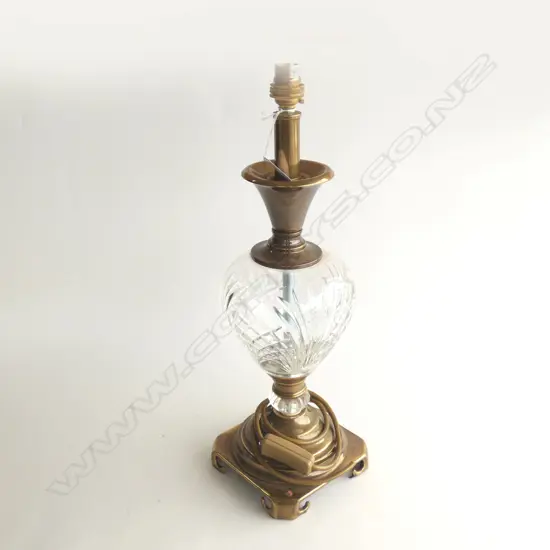 BRASS & CRYSTAL LAMP H.470mm