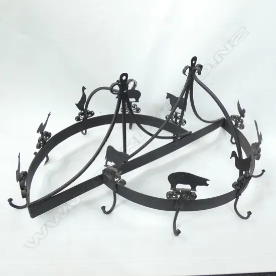 TWO WROUGHT IRON KITCHEN POT HANGERS 500 X 240mm