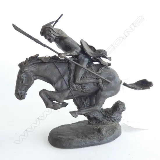 FRANKLIN MINT BRONZED SCULPTURE 'THE CHEYENNE' L.175mm