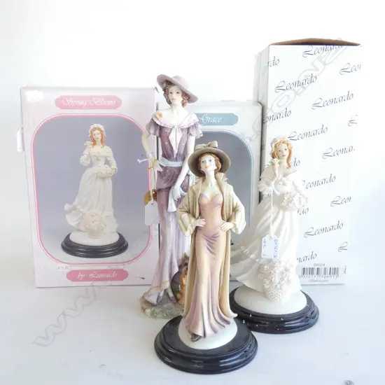 3 BOXED LEONARDO COLLECTION RESIN FIGURINES; SPRING BLOSSOMS, GRACE & SOPHISTICATION H.340mm