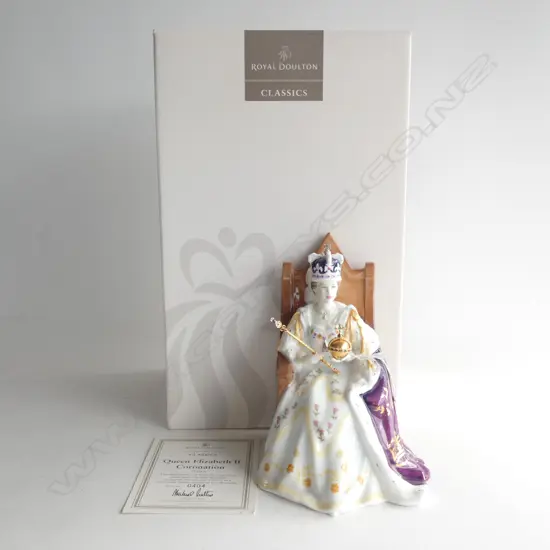 ROYAL DOULTON QUEEN ELIZABETH 11 50 YEARS CORONATION HN4476 H. 200MM RETAIL $1290 403/2500