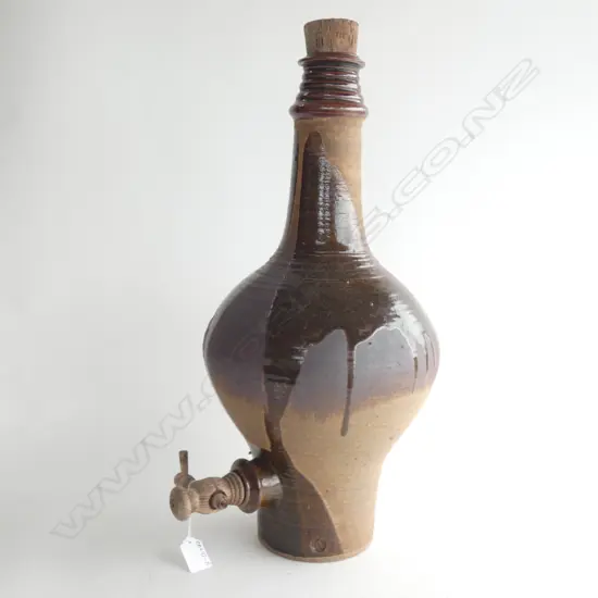 EXTRA LG RICHARD CADNESS WINE FLAGON WITH TAP  H. 545MM (CLEARLY INCISED AT BASE)