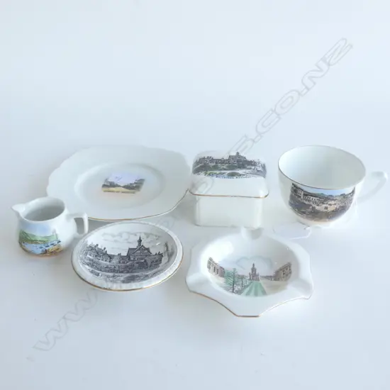 6 PCES NZ SOUVENIR WARE; QUEEN ST AUCKLAND, ROTORUA ETC 
