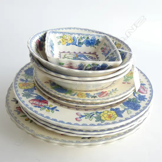 12 ASST PCES MASONS REGENCY; PLATES / BOWLS ETC.. 