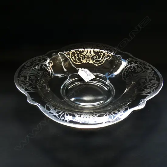 SILVER OVERLAY GLASS BOWL D 260 MM