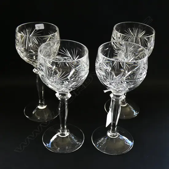4 CRYSTAL HOCK GLASSES H.180mm
