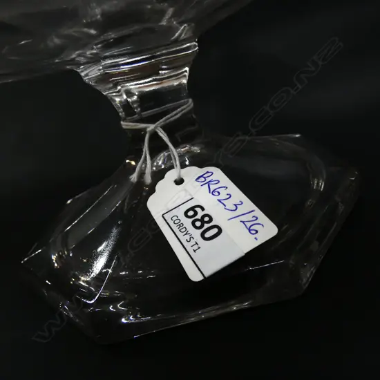 LARGE PRESSED GLASS COMPORT 215mm dia