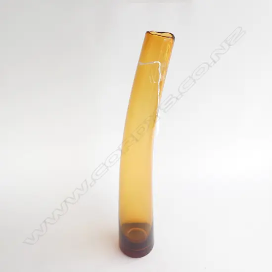 ICHENDORF MURANO HAND CRAFTED TALL AMBER GLASS VASE  H. 480MM