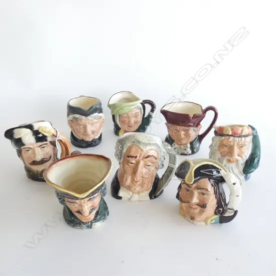 8 R/DOULTON CHARACTER JUGS...