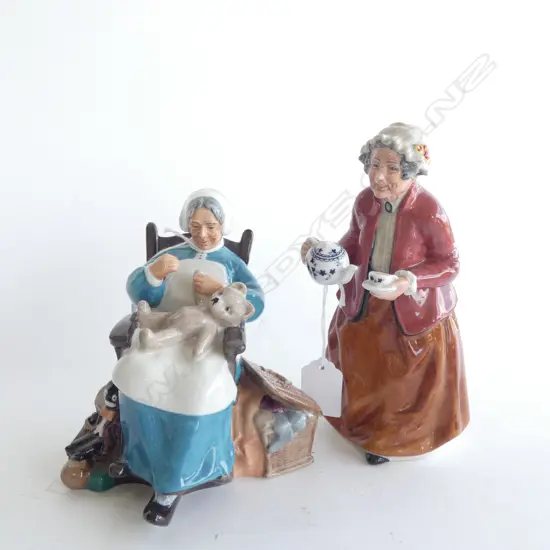 2 R/DOULTON FIGURES; NANNY HN2221 & TEATIME HN2255 H.185mm