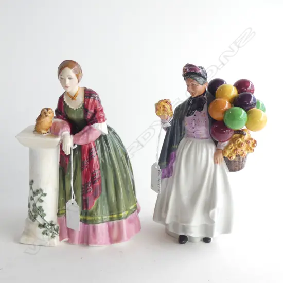 2 ROYAL DOULTON FIGURINES; 'FLORENCE NIGHTINGALE' HN3144 & 'BIDDY PENNYFARTHING' HN1843 H.210mm