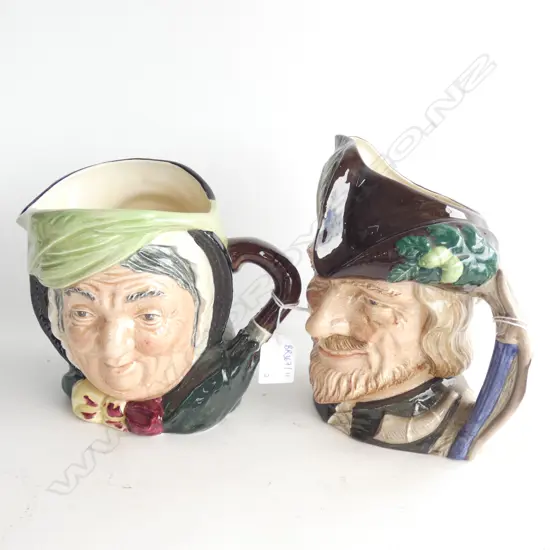 2 R/DOULTON CHARACTER JUGS; ROBIN HOOD & SAIREY GAMP H.155mm
