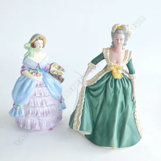 2 FIGURINES; COALPORT 'LADY ROSE' & FRANKLIN PORCELAIN 'MARIE ANTOINETTE' H.190mm