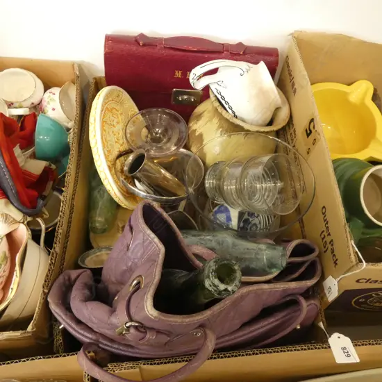 BOX LOT ASST. GLASS, ORIENTAL, ETC