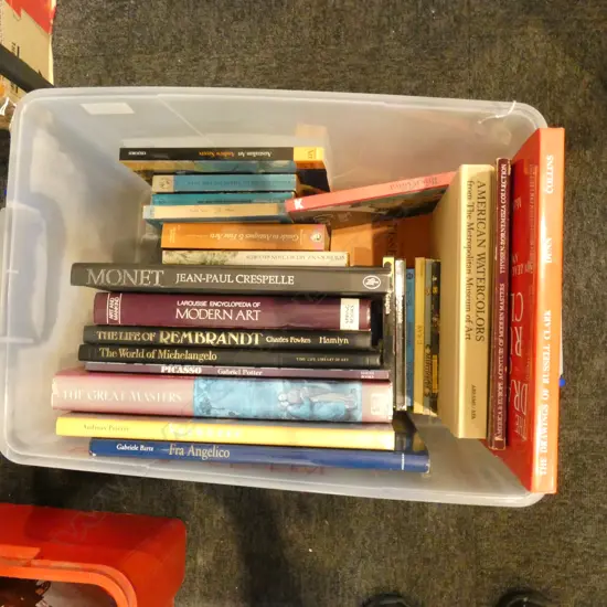 BOX LOT ASST. ART BOOKS ETC