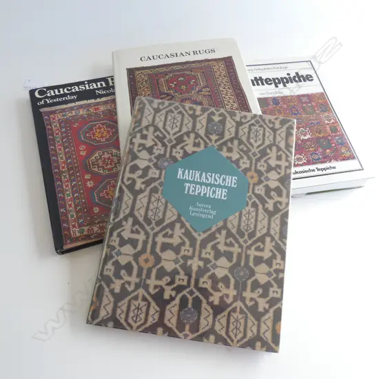 4 BOOKS ON CAUCASIAN RUGS (2 IN GERMAN)...