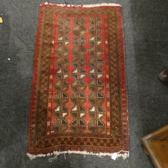 HAND WOVEN ALL WOOL RUG 930x550MM