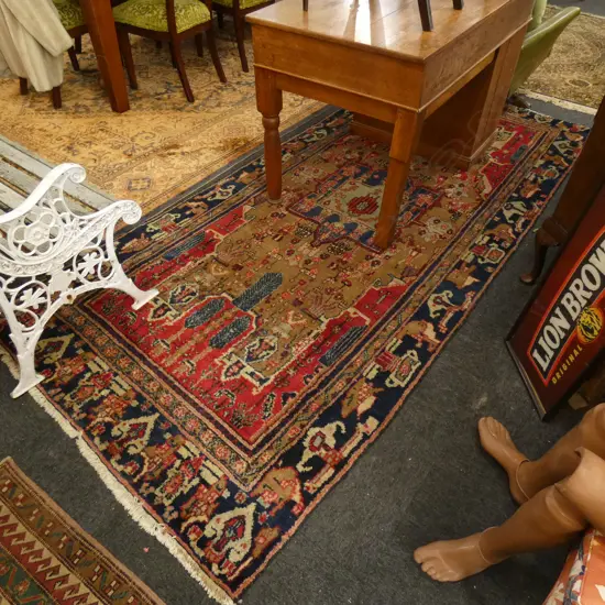 LARGE HAND WOVEN WOOL PILE RUG