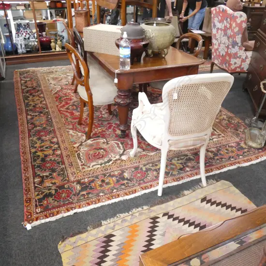 LARGE HAND KNOTTED PALE WOOL PILE CARPET