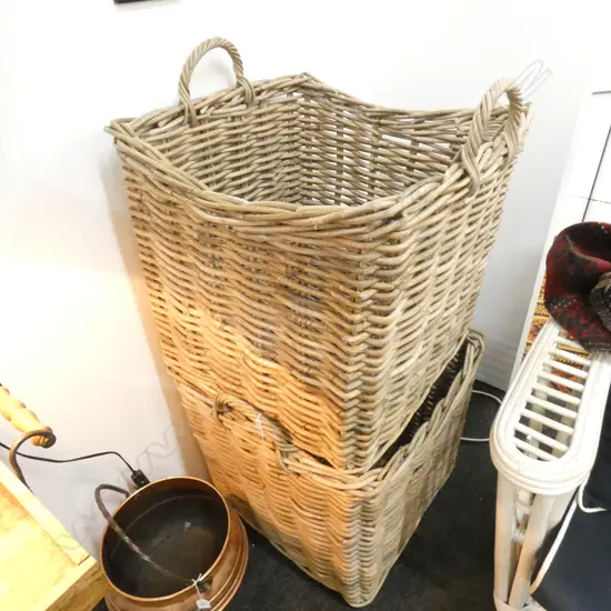 PR LARGE SQUARE WOVEN PLANTATION BASKETS H.630mm