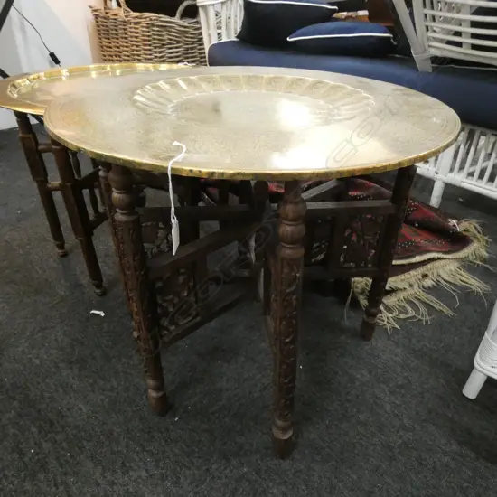 BRASS TRAY TABLE 600mm dia