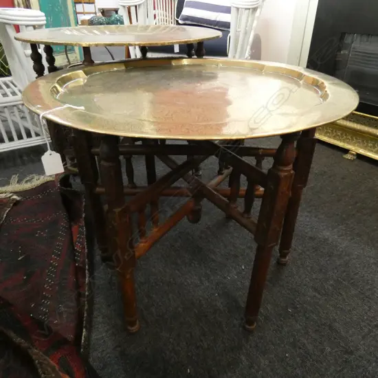 BRASS TRAY TABLE 585mm dia