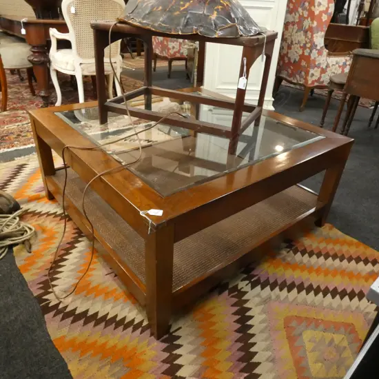 SQUARE WOODEN COFFEE TABLE...