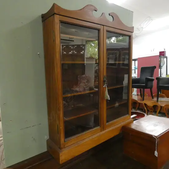 OLD GLAZED CABINET W.755mm H.930mm