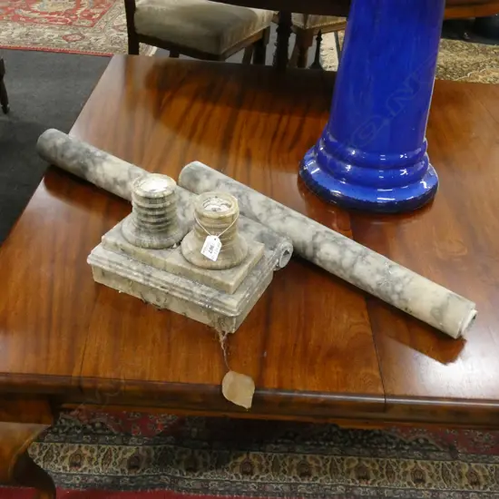 MARBLE PEDESTALS AND BASE