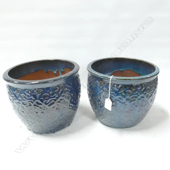 PR TEAL GLAZED GARDEN POTS  DIA 235  H. 205MM ...
