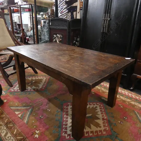 OAK RUSTIC LOW COFFEE TABLE - PEG CONTRUCTION W. 980 X D 580 X H. 460MM 